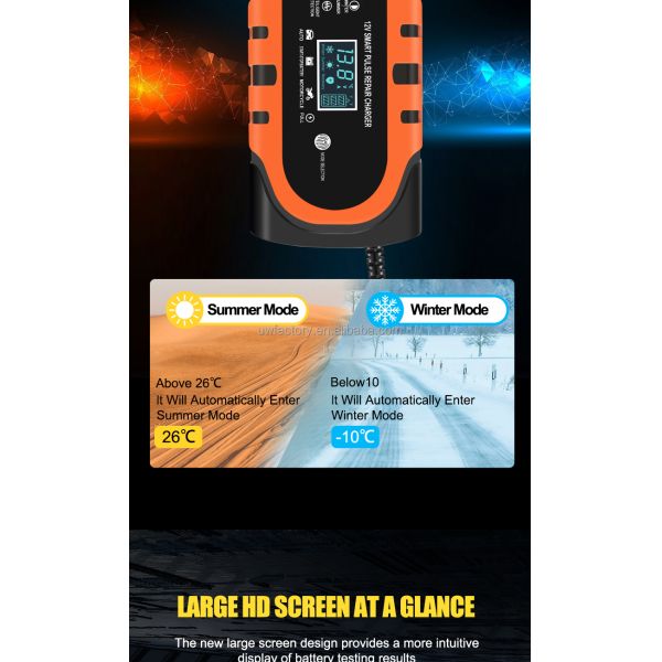 Electric Vehicle 12V 150Ah 12v15A 20A 30A Automatic 7Stage Car Battery Charger for Lead Acid Batteries