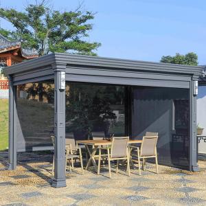 China 6063 T5 Metal Roof Gazebo Aluminum Pergola Pavilion With Louvered Roof on sale