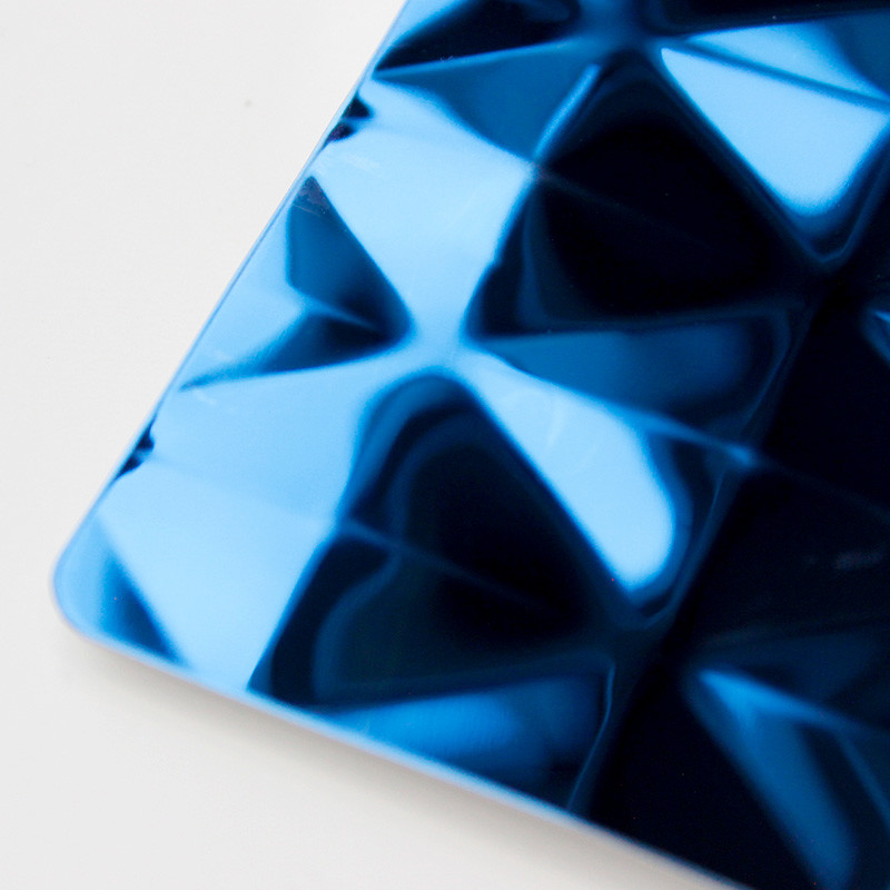 201 304 316 4x8 Mirror Finish Big Diamond Plate PVD Blue Stainless Steel Sheet