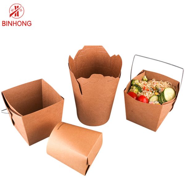 Stackable Recycle Paper 45oz Kraft Takeaway Boxes