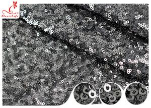 Quality Shiny Embroidered Black Sequin Mesh Fabric For Party Evening Dress R&D Available wholesale
