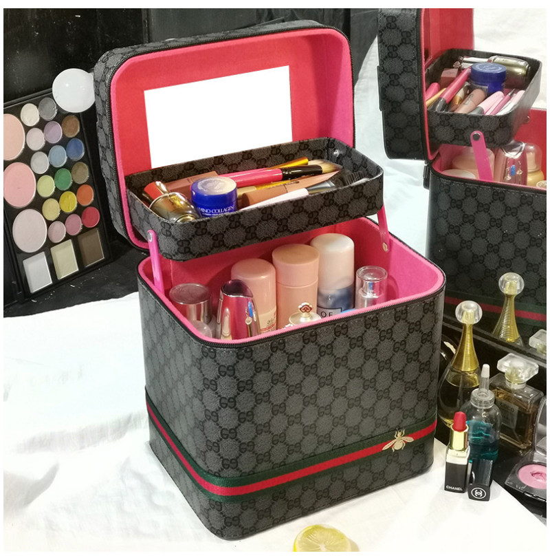SGS Dustproof Pu Leather L24cm Makeup Storage Case