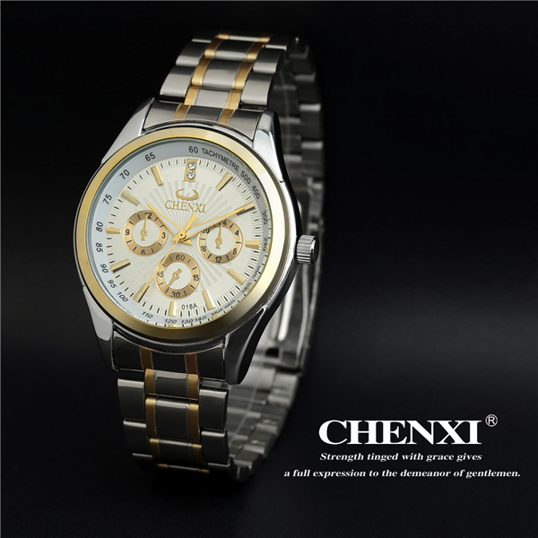 CHENXI Japan Movt Quartz Watch Stainless Steel Watch Case Goldlis Sapphire Watches Man