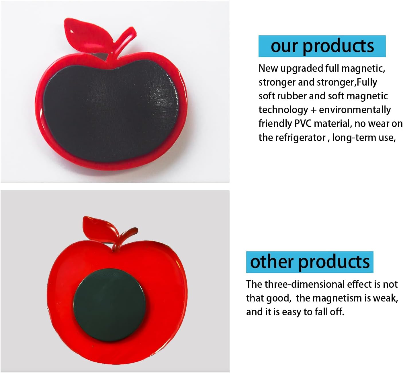 Waterproof Decorative Magnets PVC Fridge Magnet Stickers With Cute Fruit Design