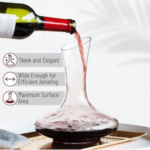 Transparent Glass Wine Decanter Drinking Hand Blown Wine Carafe