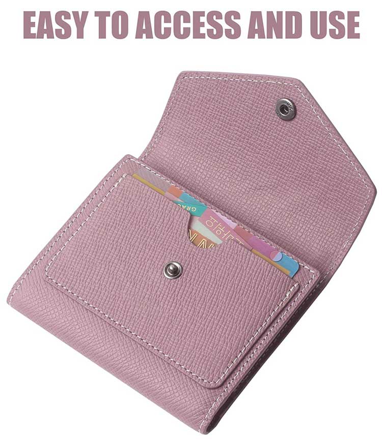 Women's Three Fold Wallet Pocket with Magnetic Buckle and RFID Blocking in Mini Size