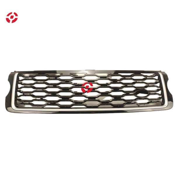 Front bumper grille OE LR077427 LR083321 All-black silver bar grille for 2013 Land Rover modified to fit 2018 model