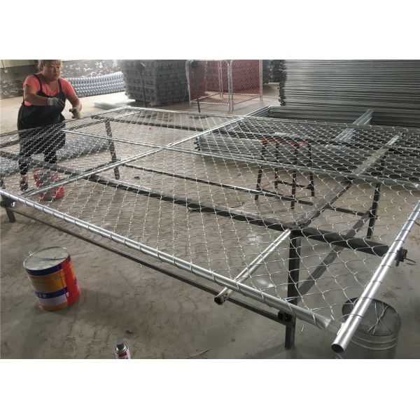 8’H x 12’W Chain Link Temporary Fence Panel tubing 1⅝"(42mm) x 16 gauge thick Mesh spacing2½"x2½" (63mmx63mm) x 12 gauge