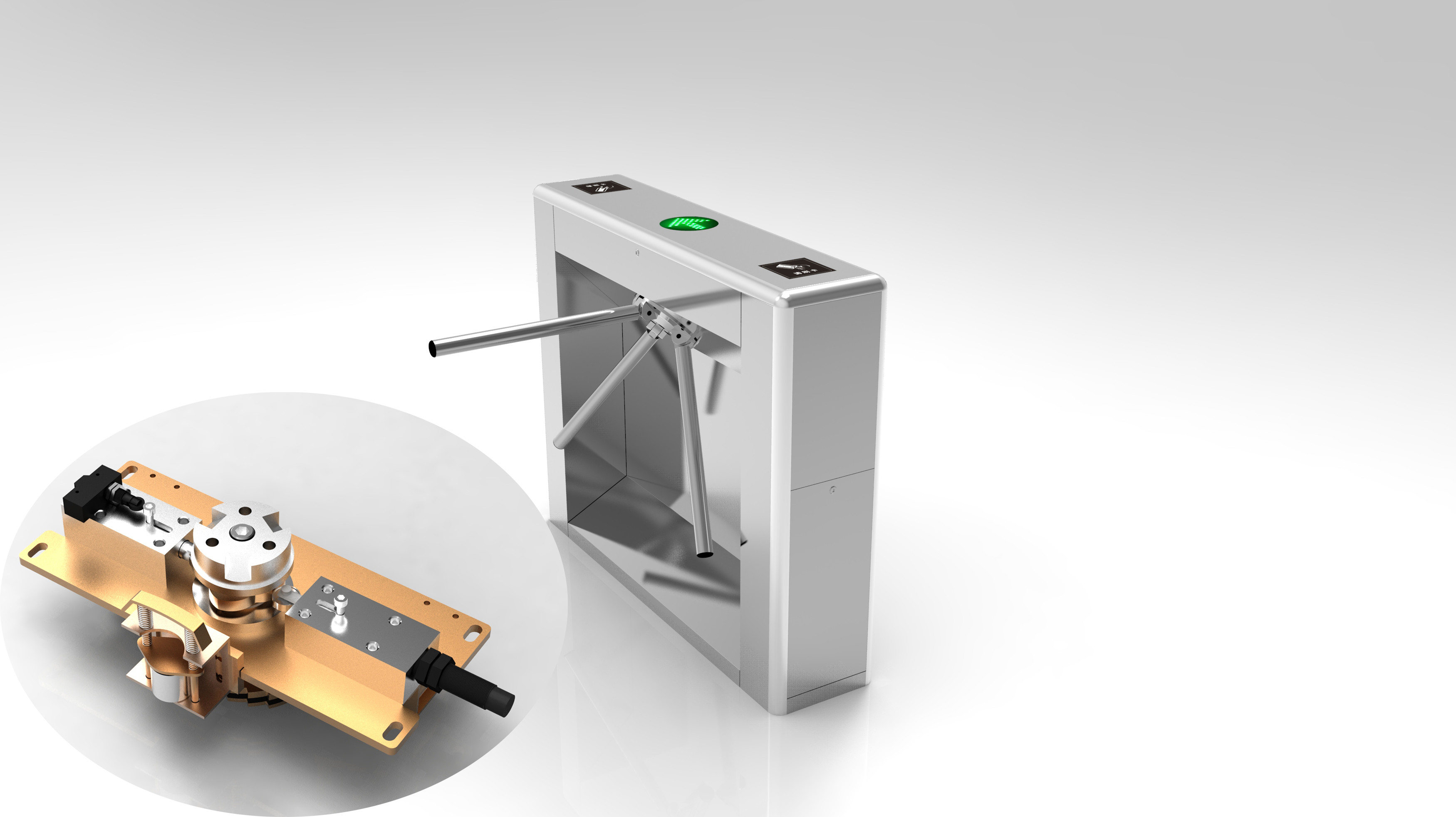 Quality Barcode Reader Vertical Tripod Turnstile Security Gates Gym Entrance Control wholesale