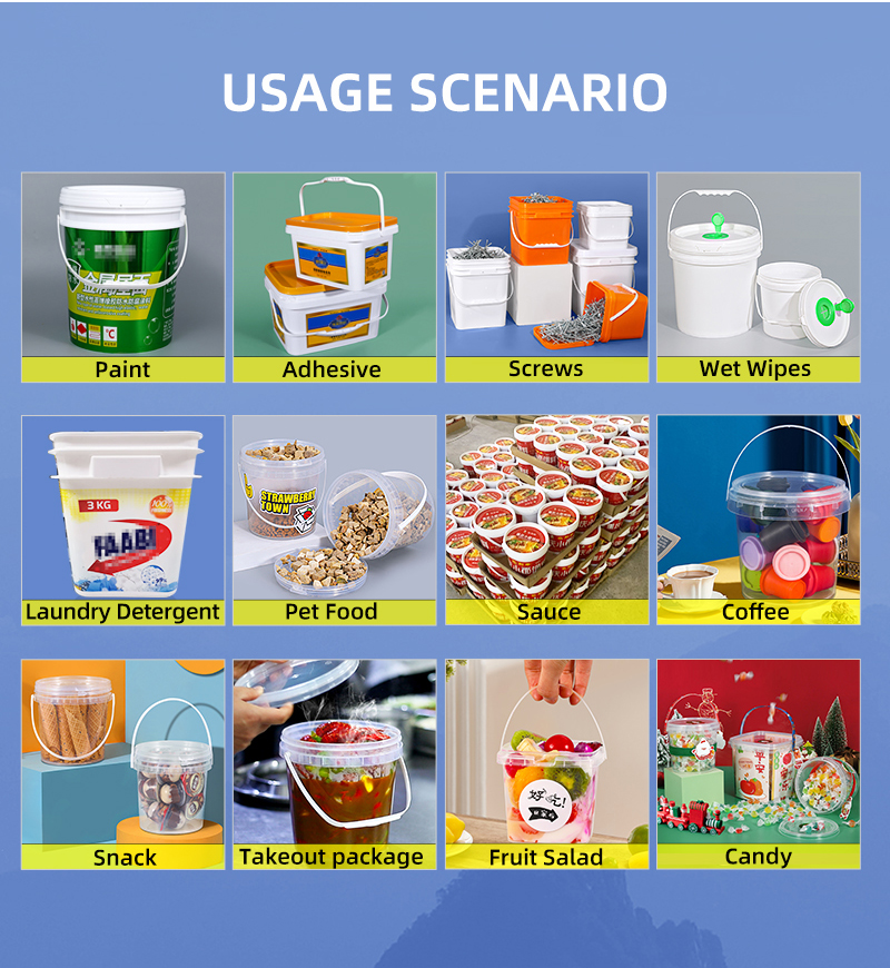 IML Customized PP Round Plastic Bucket for Food Grade Cotton Candy Cookie Sauces Beverage