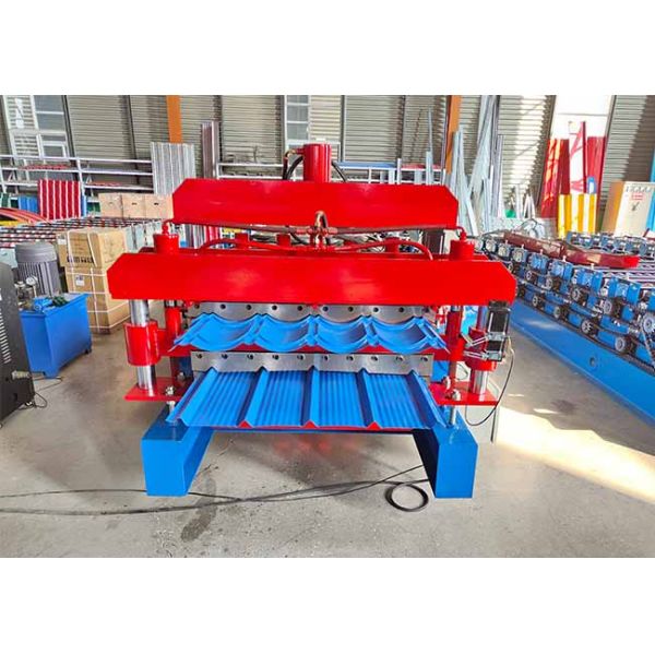 OEM Service Roofing Tile Double Layer Roll Forming Machine PLC Controlled System