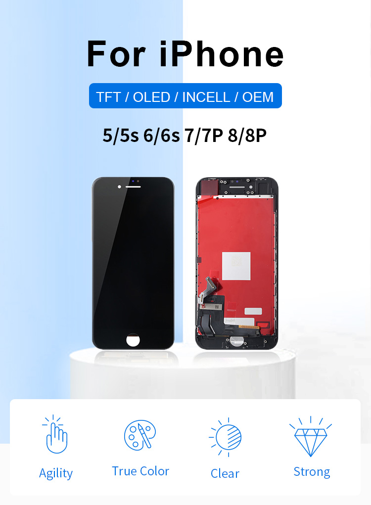Iphone 7 8 10 11 Cell Phone LCD Screen True Color ESR Technology