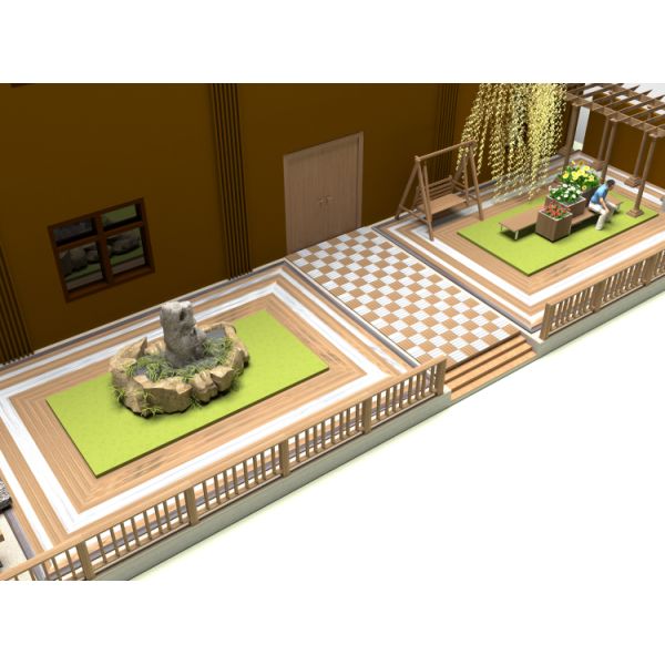 140mm*25mm Luxury Strengthen Outdoor Terrace Deck Garden Flooring with Aluminum Profiles