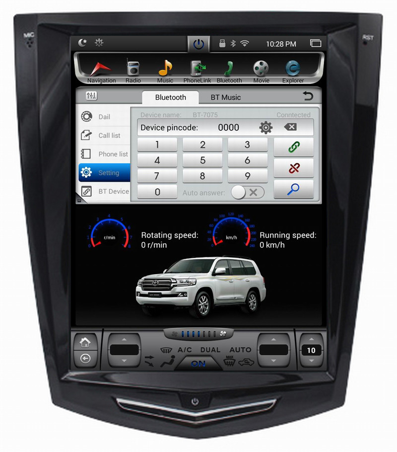 Ouchuangbo 10.4" Vertical Screen Tesla Style 1024*768 Android 6.0 car audio for Cadillac SRX ATS ATS-L XTS CTS
