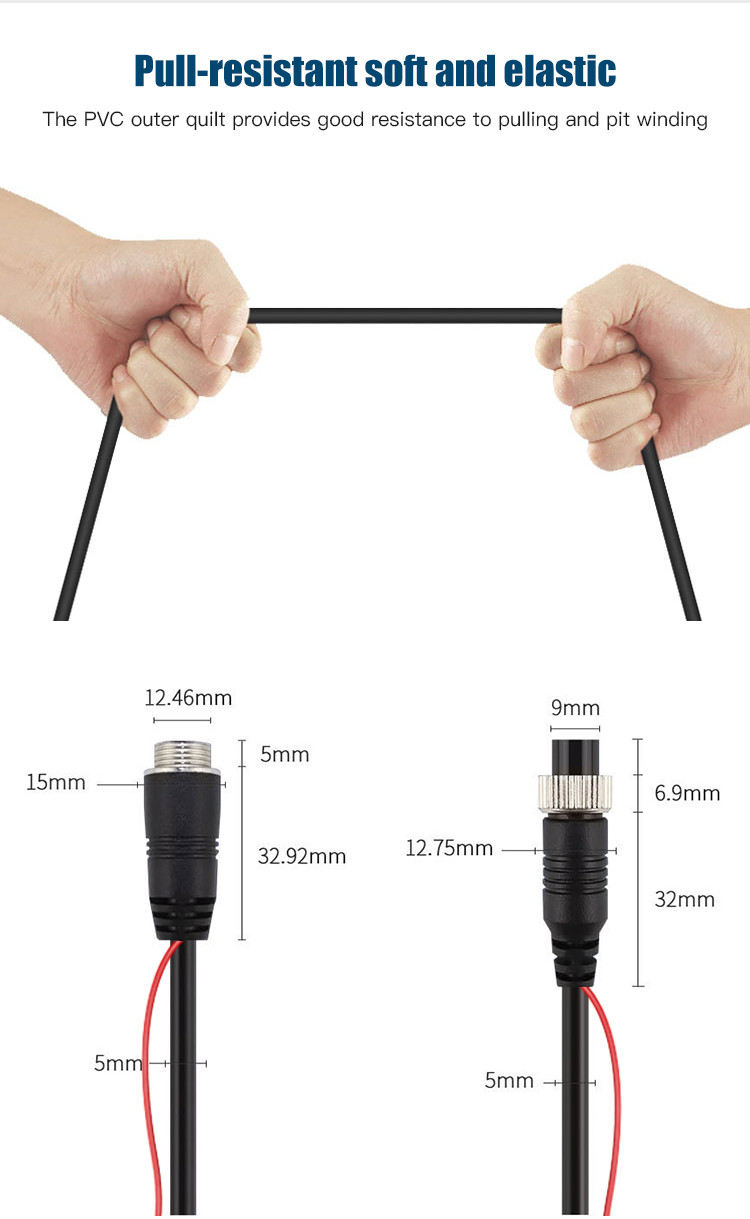 Metal PVC 4 Pin Aviation Cable Wearproof Pull Resistant And Elastic