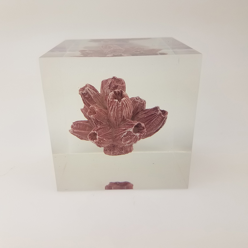 custom cube brick resin paper weight with inclusion embeddings