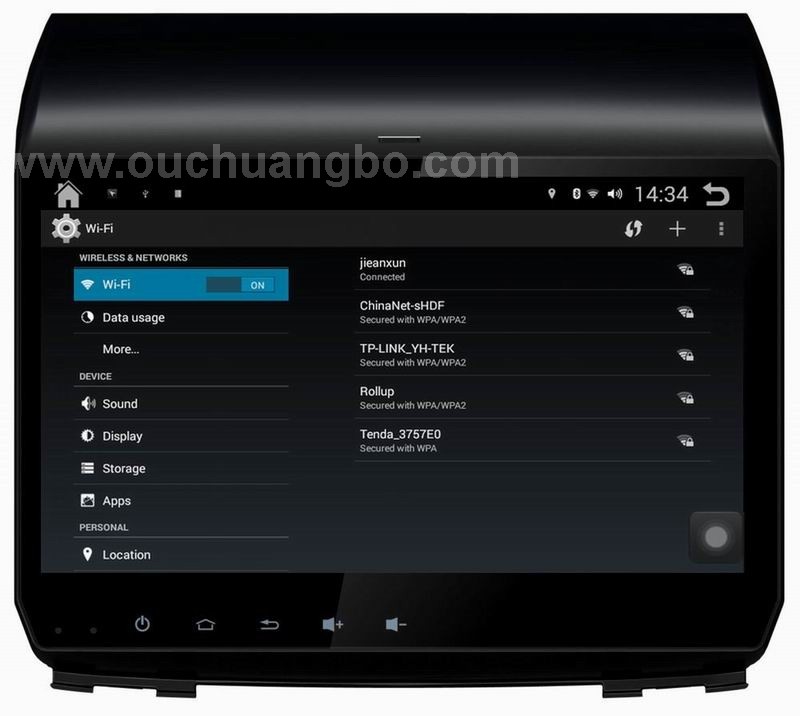 Ouchuangbo car radio audio DVD navi for JAC S3 2015 with spanish chile map quad core 1024*600 android 4.4 big screen
