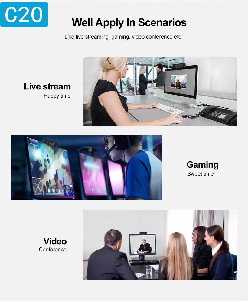full HD 1080P USB Video Web Camera or Webcam for Students Taking Class Online 1 order