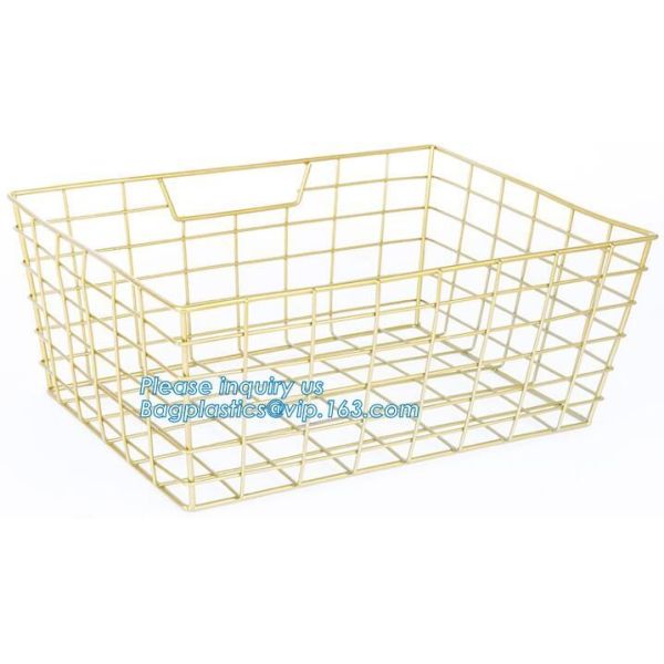 decorative laundry metal wire material storage basket, Vintage Metal Chicken Wire Removable Fabric Hanging Storage Baske