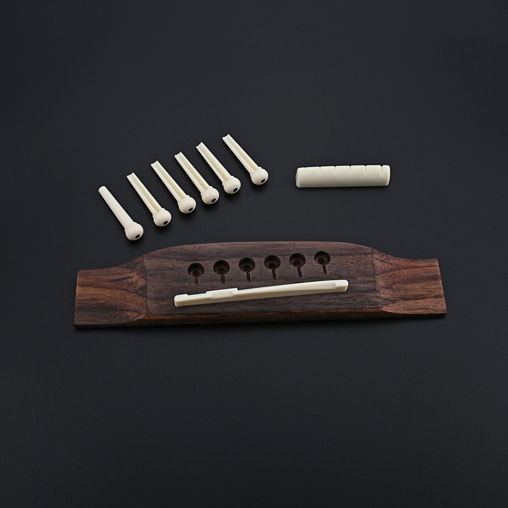 6 Pins Acoustic Electric Guitar Bridge 155.7*26*9.2MM Elegant Touch