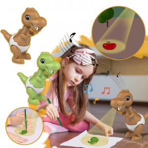 Quality Custom Cartoon Dinosaur Slide Projector LED Flashlight Projection Torch Lamp Children Drawing Toys Education Kids wholesale