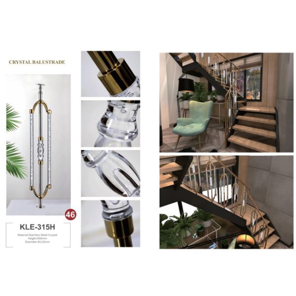 Modern Acrylic Stair Railing Pillars Crystal Baluster From Manufacturer For Indoor House Use