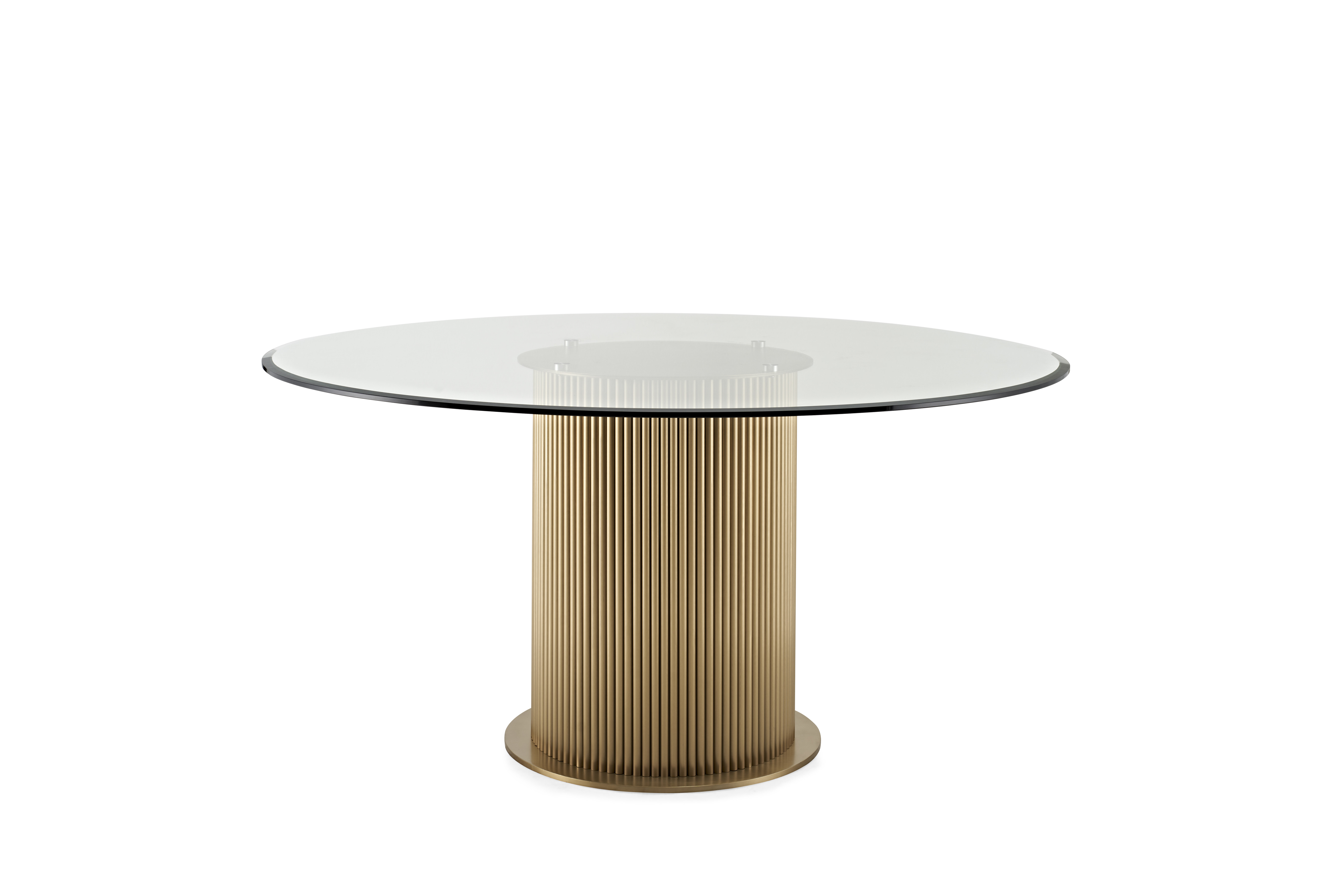 Modern Dining Set Home Furniture Tempered Glass Top Golden Stainless Steel Dining Table