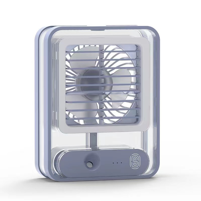 USB Rechargeable 420g Desktop Table Stand Air Cooler Conditioning Fan with LED Light