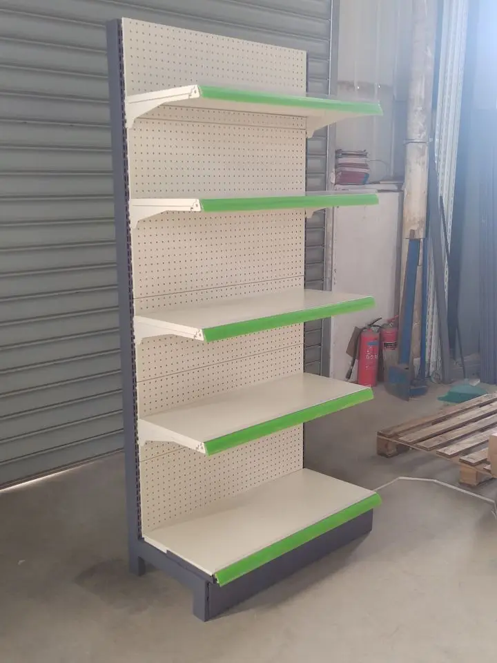 Factory Custom Size Color Mental Display Shelves Groceries Manufacturer Gondola Shelving
