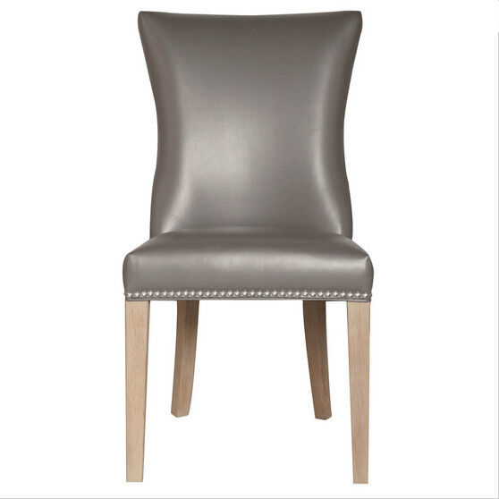 Customize chair dining genuine leather dining chair grey leather chairs restaurant, dinning room set furniture.