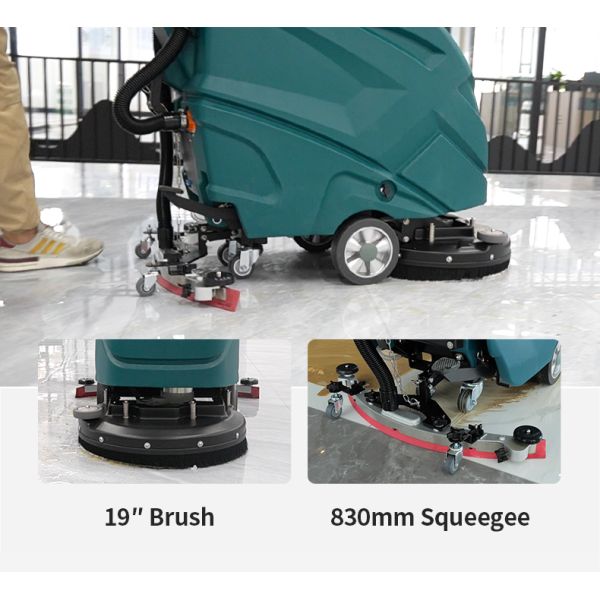50L 13.2Gal Commercial Walk Behind Sweeper Small Auto scrubber For Warehouse Supermarket