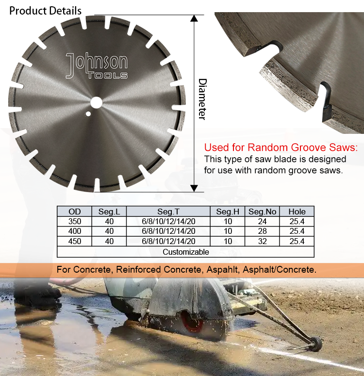 350mm Diamond Concrete Saw Blades , Laser Loop Diamond Asphalt Cutting Blade