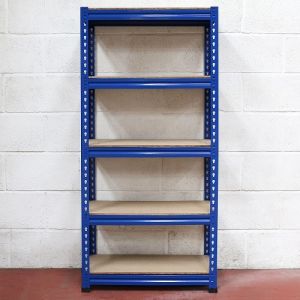 Boltless 5 Tier Metal Shelf Home Storage Unit Blue