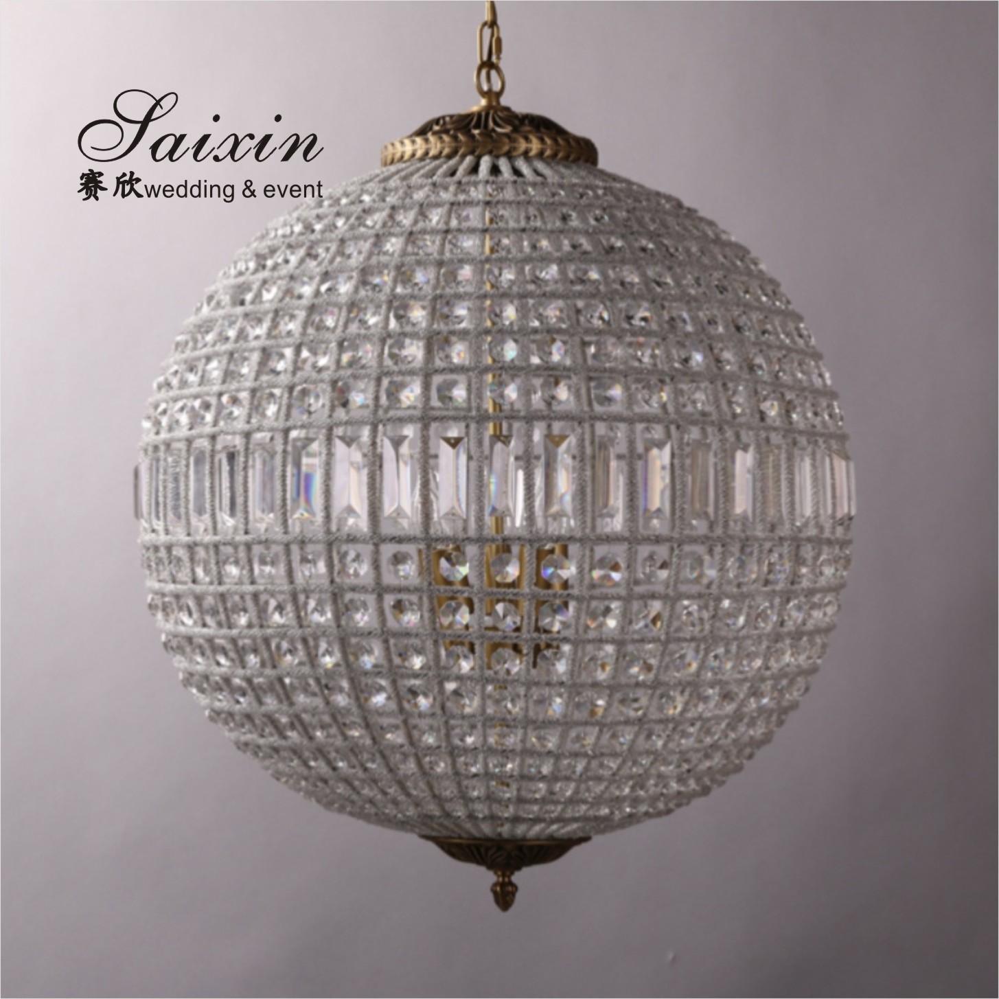 White Crystal Chandelier Lights Crystal Ceiling Lamp Decoration 100CM