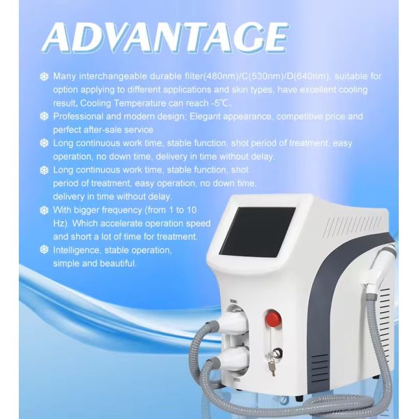 IPL OPT E-light Laser Hair Removal Permanent Machine 480nm 530nm 640nm