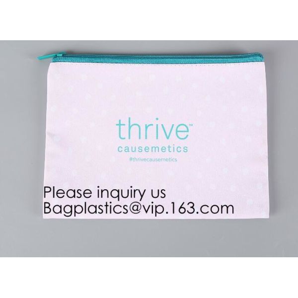 Necessary Black Pouch Canvas Print Makeup Cosmetic Bag,Personalized Custom