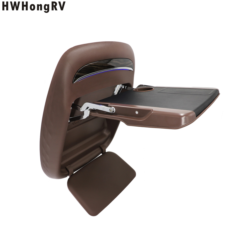 custom auto seat back folding table /dinner table/work table for luxury car van and V I P car with manual footrest