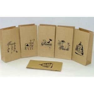 Stand Up Printed Paper Bags Paper Takeaway Bags Multi Function