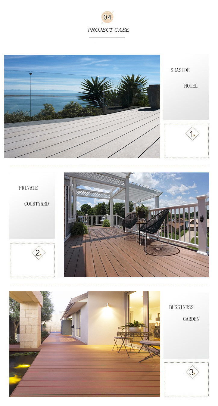 Garden Wood Terrace WPC Composite Decking Boards Floor 23mm Thickness