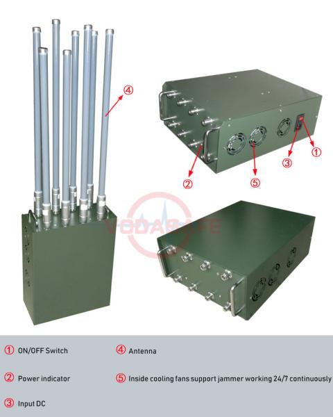 100m Coverage Electronic Signal Jammer , Drone Signal Scrambler Gps/Glonass