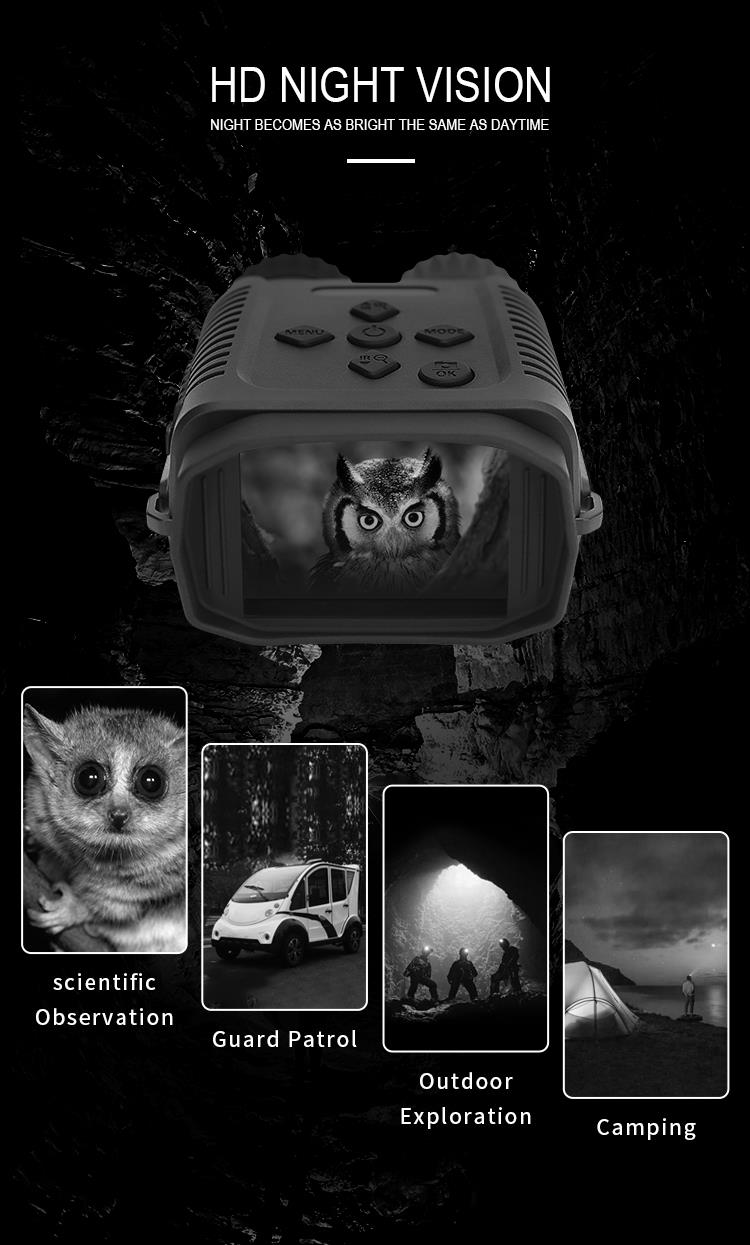 Mini 1080P 2.4'' TFT LCD 2600mAh Lithium Battery Hunting Digital Infrared Night Vision Binoculars