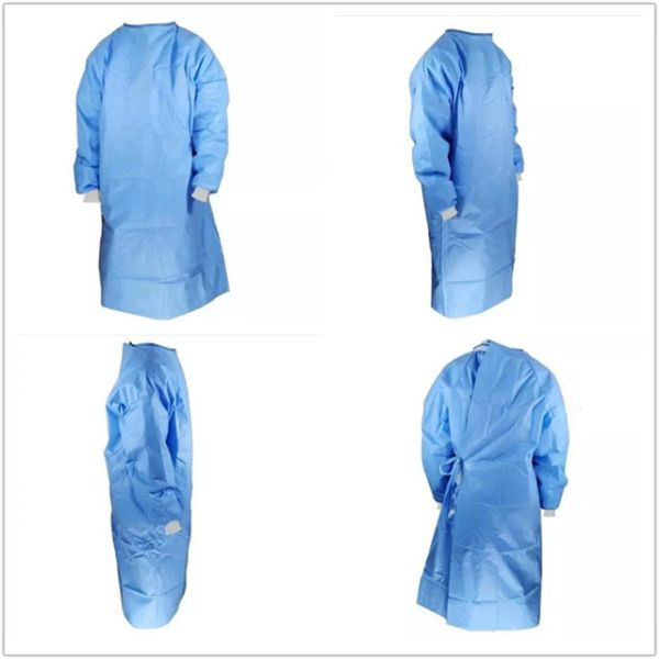 Blue One Piece Hospital Isolation Gown Good Toughness High Durability Not Easy Aging