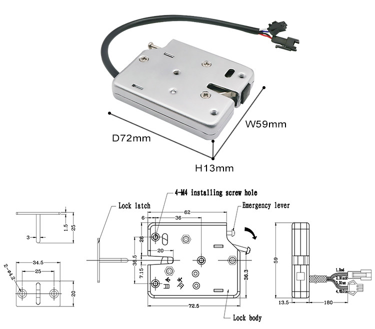 12v 24v Keyless Hidden Electric Solenoid Cabinet Lock For Electronic Storage Locker