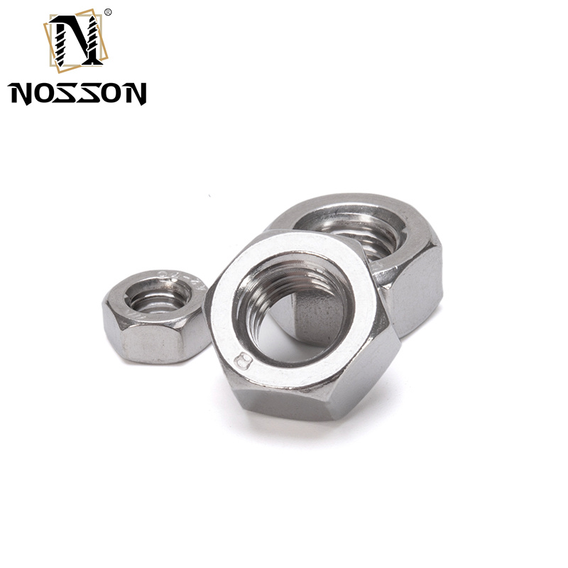 Industrial Black Oxide Finish Hex Head Nuts for M1.6 M2 M2.5 M3 M4 M5 M6 M8 M10 M12 M14 M16 M20 SUS 304 316 Stainless Steel