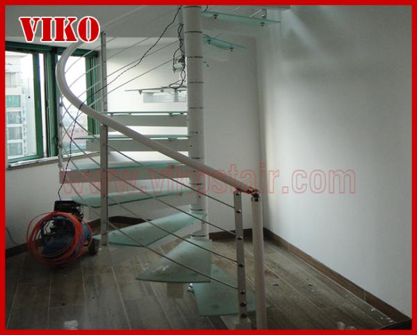 Spiral StaircaseVH40S Aluminum Spiral Stainless Steel Stair Tread Glass Curved