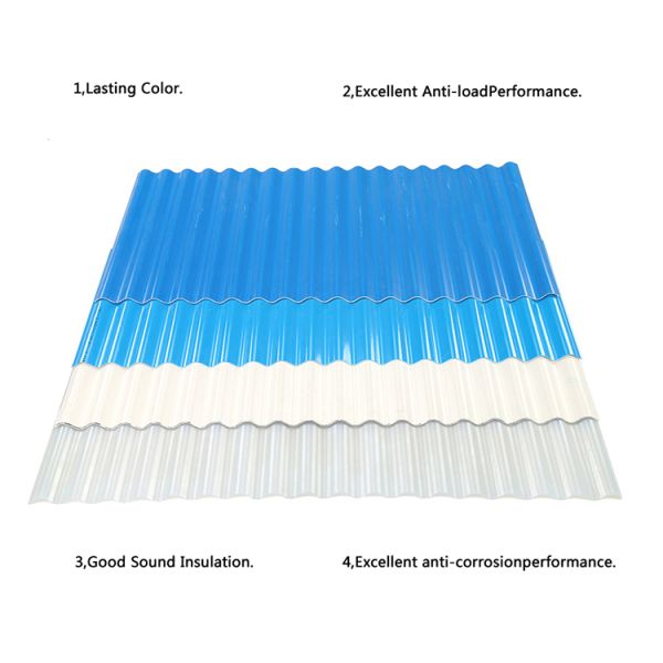 PVC Roof Tiles 1.5mm Thickness Wave Design for Villa Factory Roofing
