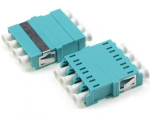China Low IR Fiber Optic Adapters , OM3 LC Quad Adapter 4 cores on sale