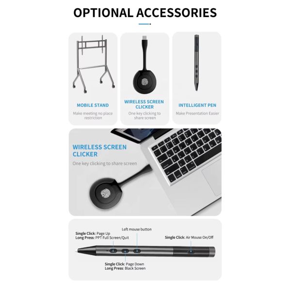 High Speed Video Conference Screen Share Wireless Support USB One Click Share Screen Mirror For Smart Board Interactive