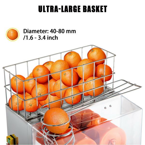 Fresh Squeezed Orange Juicer Machine feeding and cutting system