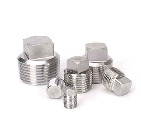 1/4" Square Pipe Plug , NPT Male 304 Stainless Steel Pipe Plug